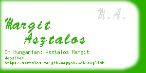 margit asztalos business card